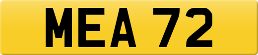 MEA 72 private number plate
